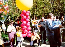Preparing to launch balloons